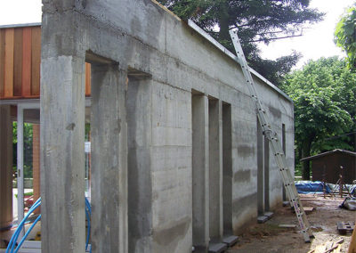 Mur béton support de parement pierre